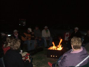 Relaxing around the fire
