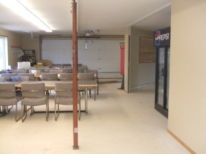 This is wall paint done, tables in place but before floor paint.