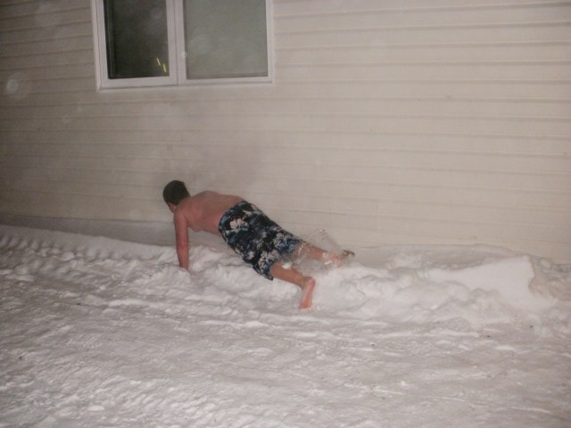 Into the snow they go