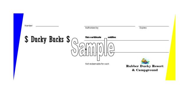 Campground Gift Certificate